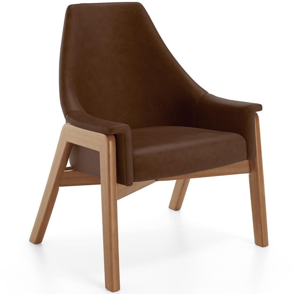 Poltrona Decorativa Sakura L02 Couríssimo Marrom - Lyam Decor