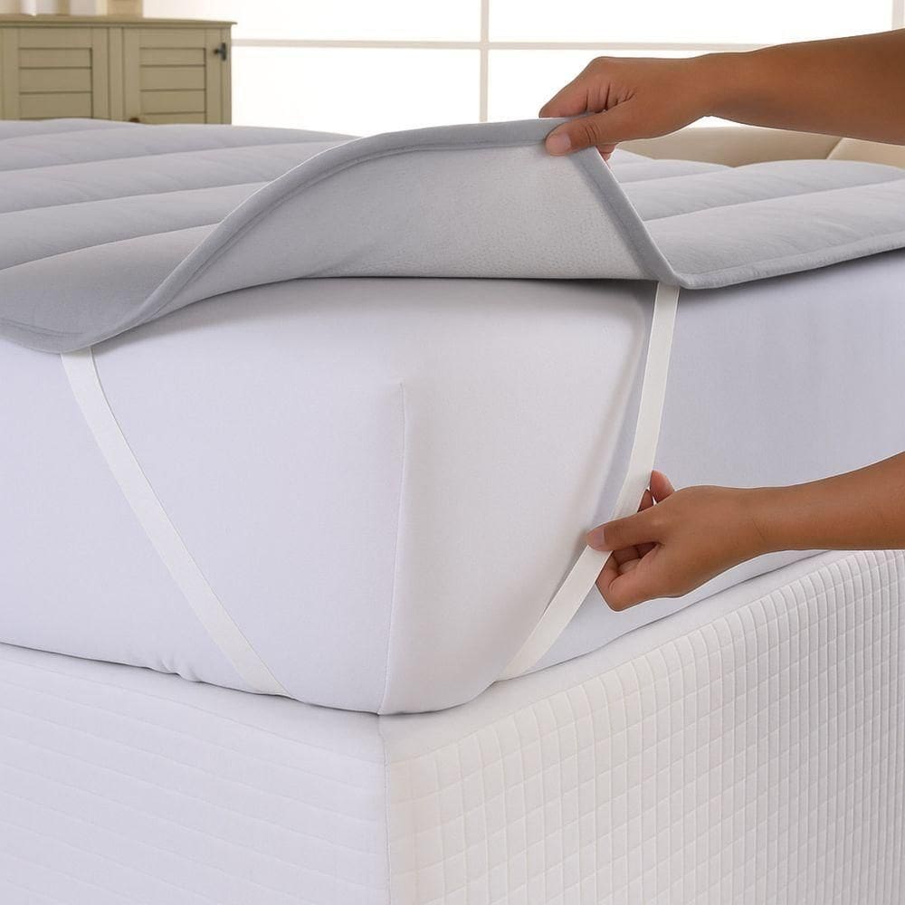 Pillow Top Casal Padrão Casa Scarpa Cotton Malha Algodão Super Macio - Cinza