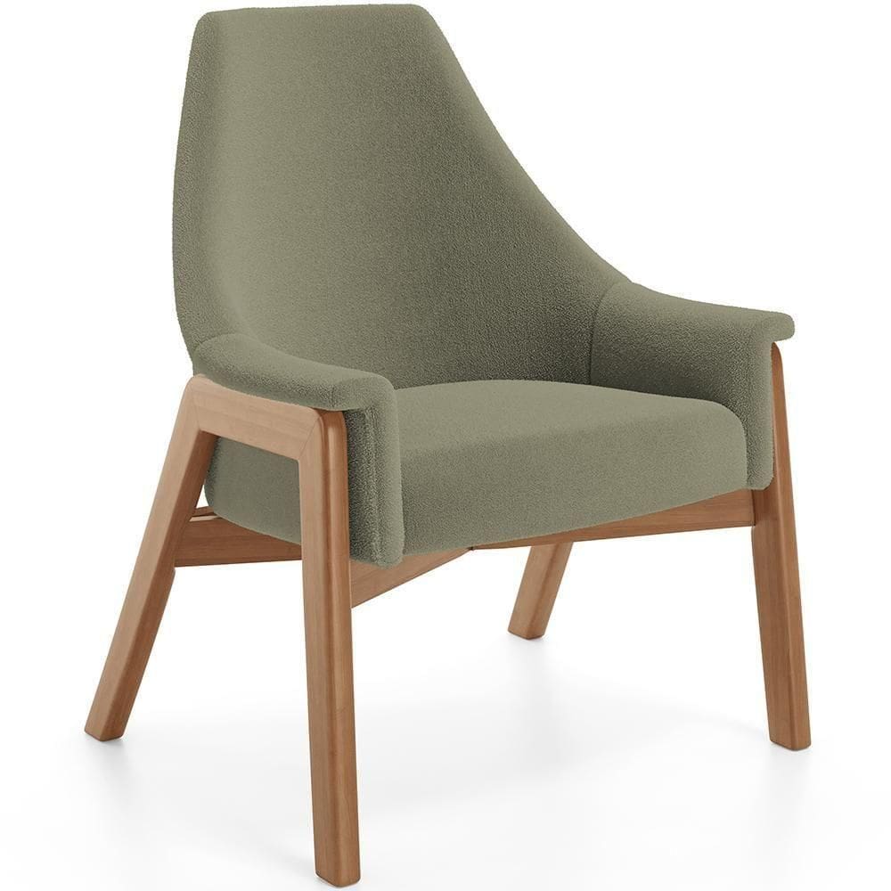 Poltrona Decorativa Sakura L02 Bouclê Oliva - Lyam Decor