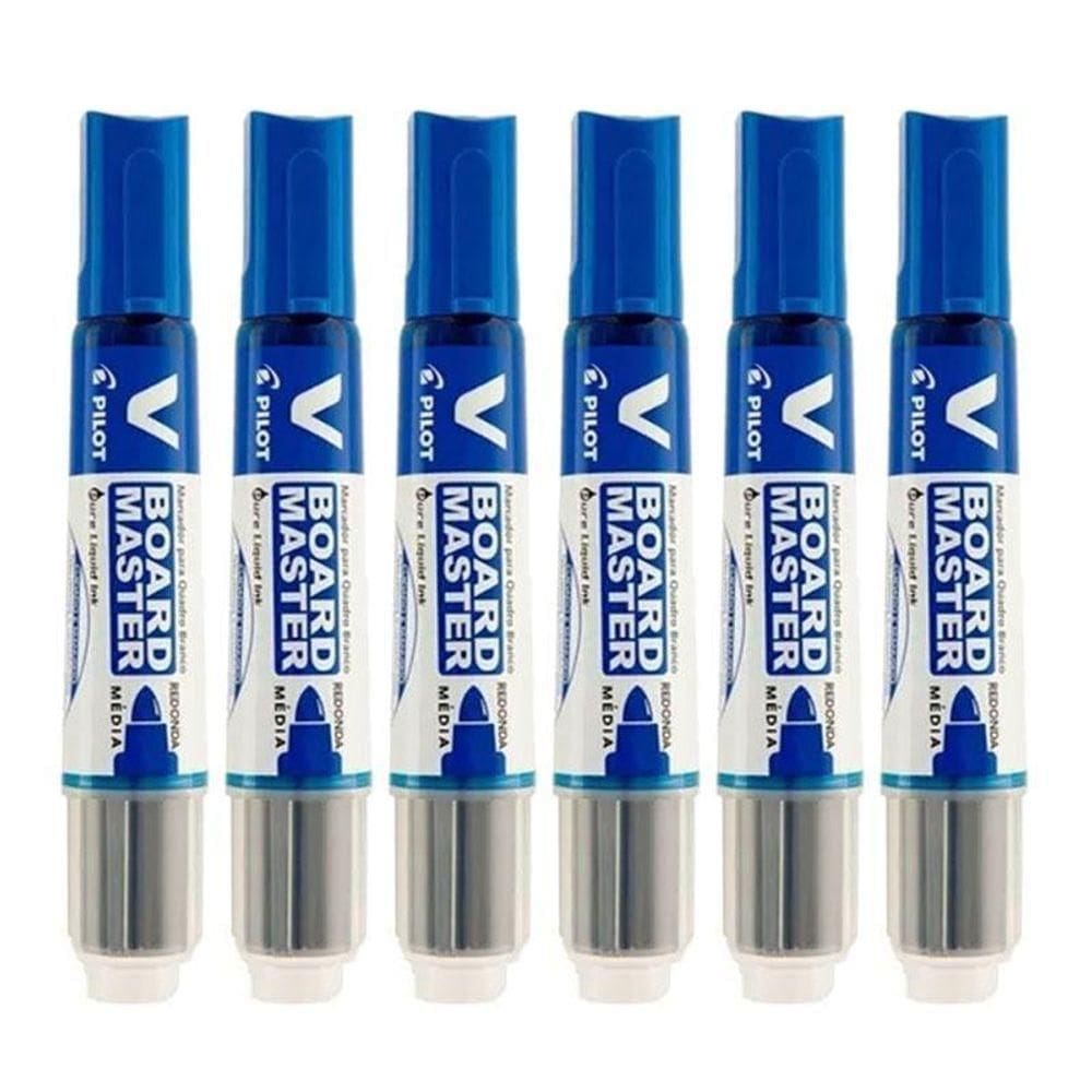 Pincel Para Quadro Branco Recarregável Board Master Azul 6 Unidades - Pilot