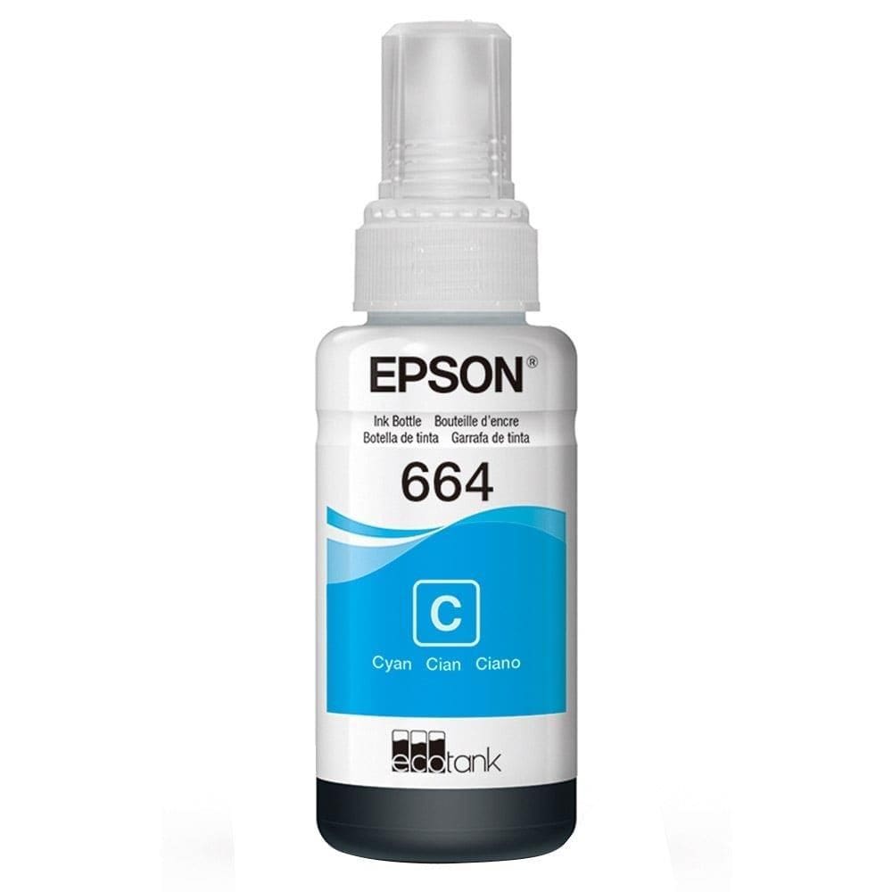 Garrafa de Tinta Epson EcoTank 664 T664220 Ciano para Impressoras L110, L120