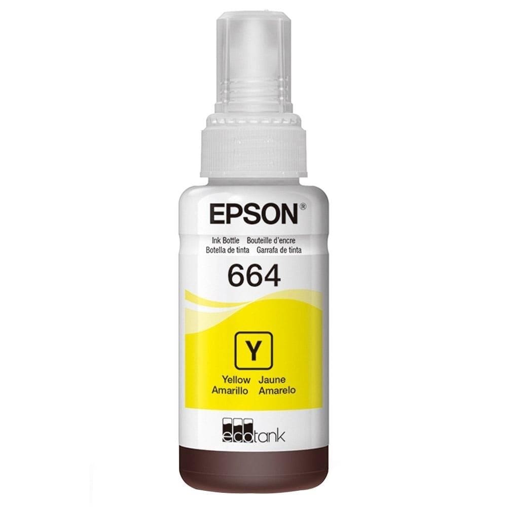 Garrafa de Tinta Epson EcoTank 664 T664420 Amarelo para Impressoras L110, L120, L210