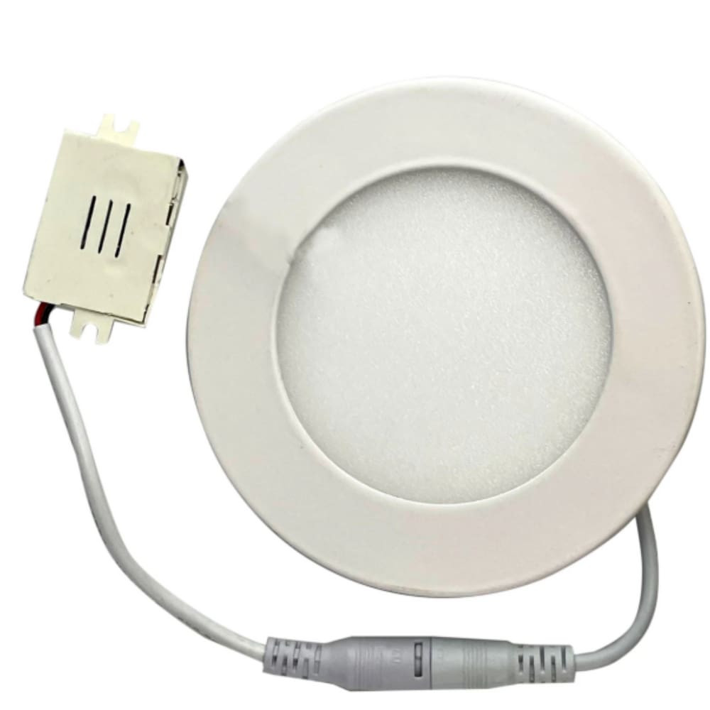 Plafon Painel de LED Redondo de Embutir 12cm de diâmetro Bivolt (110/220V)- 6W - 6500k