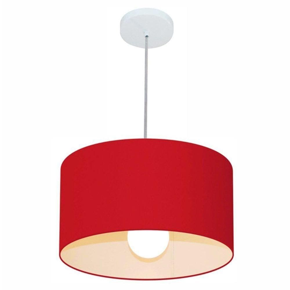 Lustre Pendente Cilíndrico Free Lux Para Mesa De Jantar, Sala, Quarto, Churrasqueira E Balcão. Bordo Tam: 40x21cm