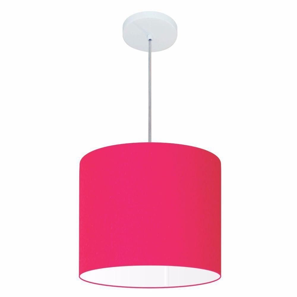 Lustre Pendente Cilíndrico Free Lux Para Mesa De Jantar, Sala, Quarto, Churrasqueira E Balcão. Pink Tam: 30x25cm