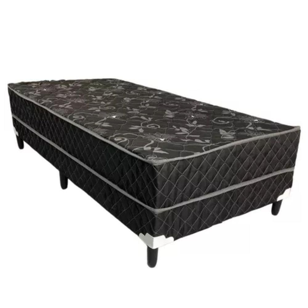 Cama Box Solteiro Conjugada Ortopédica 88x188 Preto