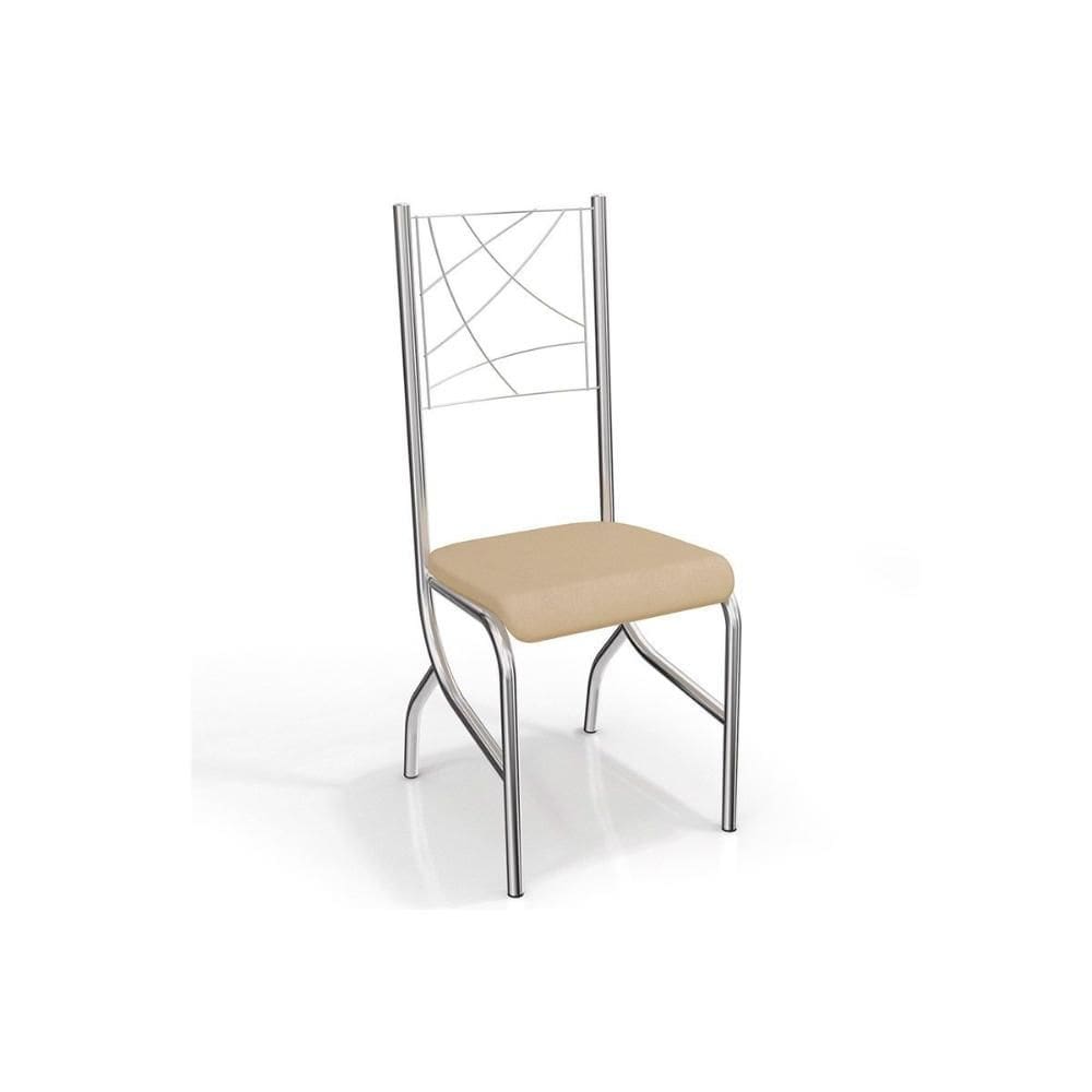 Cadeira Sala de Jantar Polônia 4C070 (4 Unidades)- CROME Cromada/Nude 16 - Kappesberg