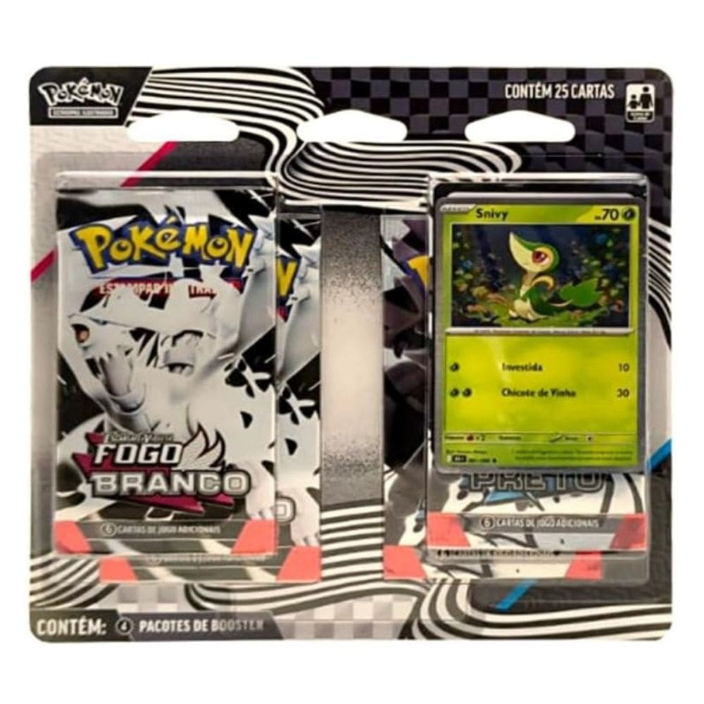 Blister Quádruplo Pokémon Fogo Branco E Raio Preto - Copag