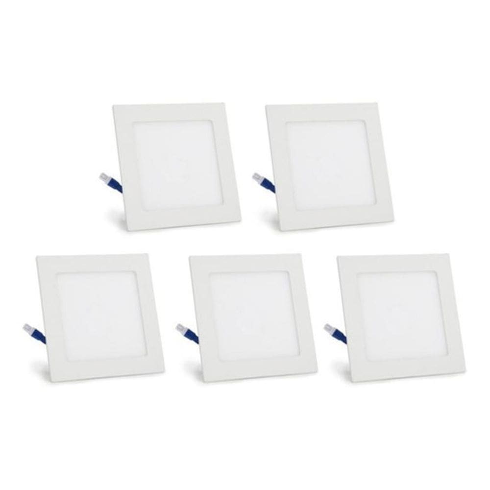 Painel Embutir Kit 5 Painéis 12W Frio 6500K - Alumínio