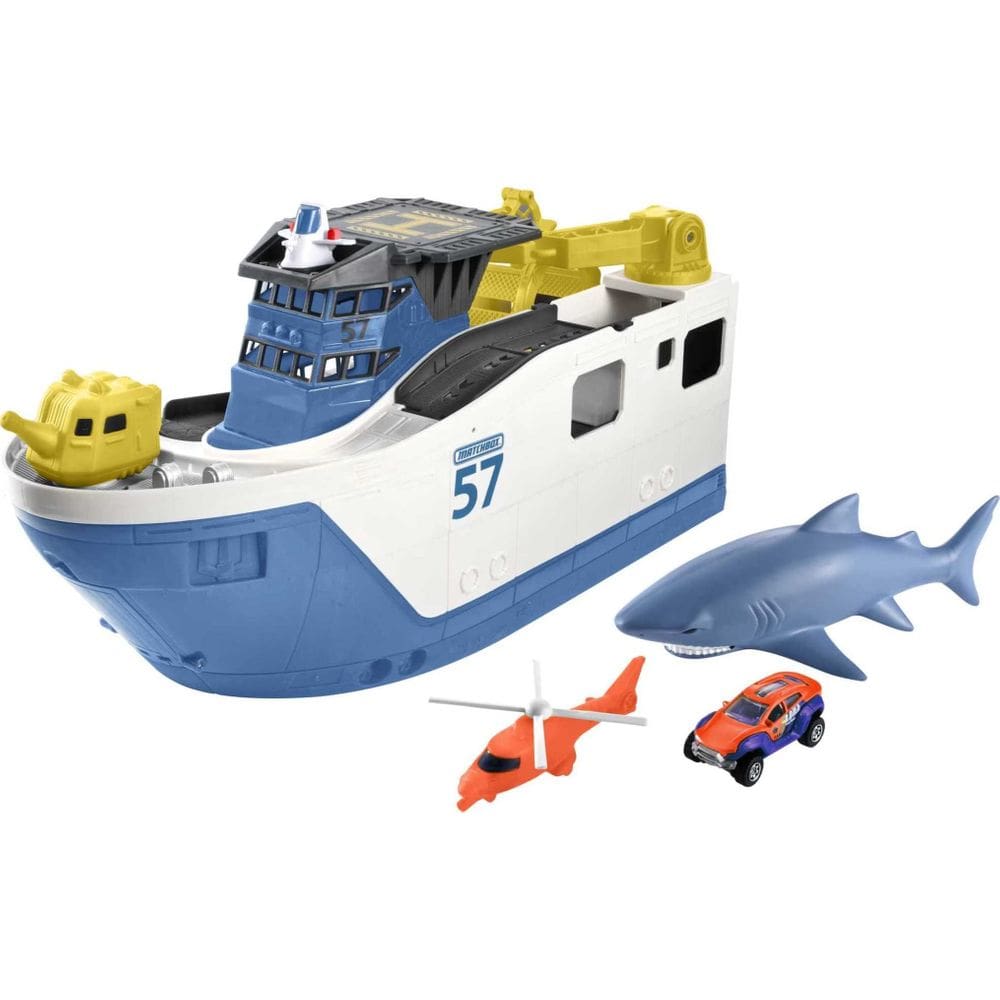 Navio de tubarão Toy Matchbox Marine Rescue