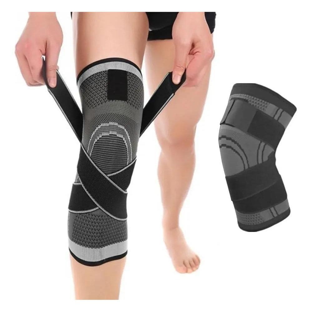 2X Joelheira Compressão Proteção Ajustável Fitness Cross Tam