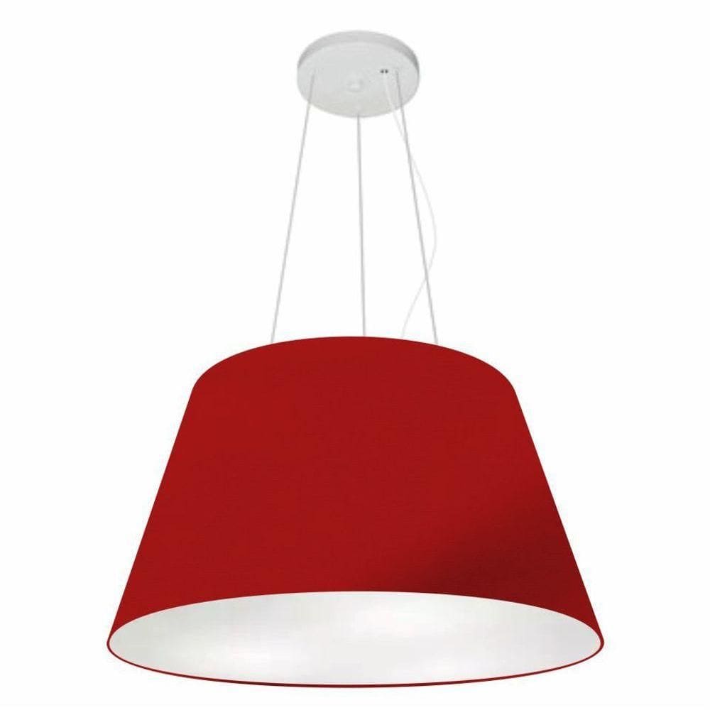 Lustre Pendente Cone Vivare Md-4141 Cúpula Em Tecido 30/50x35cm - Bivolt Bordo 127/220v