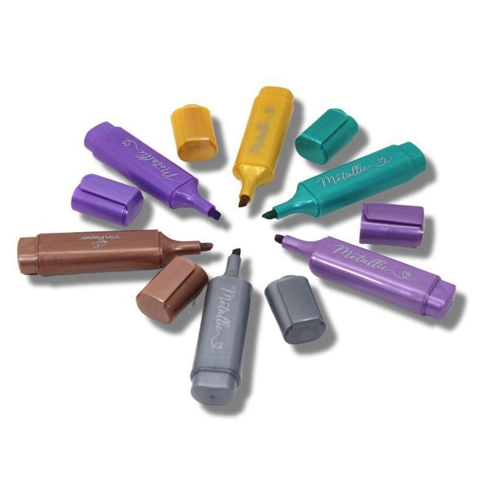 Marca Texto Metalizado 06 Cores Winpaper