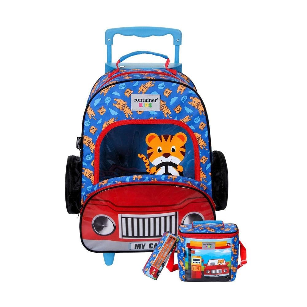 Kit Escolar Mochila De Rodas+Lancheira+Estojo My Car Carro