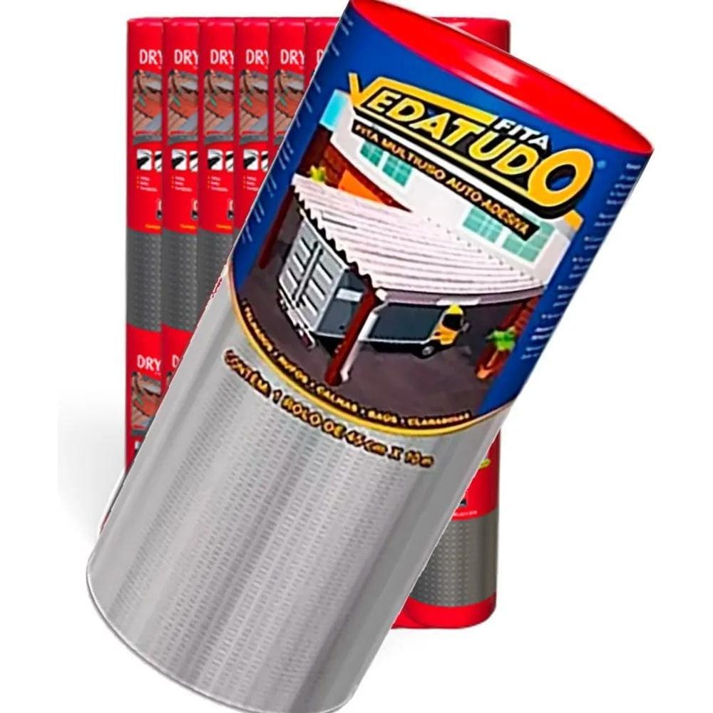2X Manta Asfáltica Auto Adesiva Aluminizada - 30Cm X 10M C/N