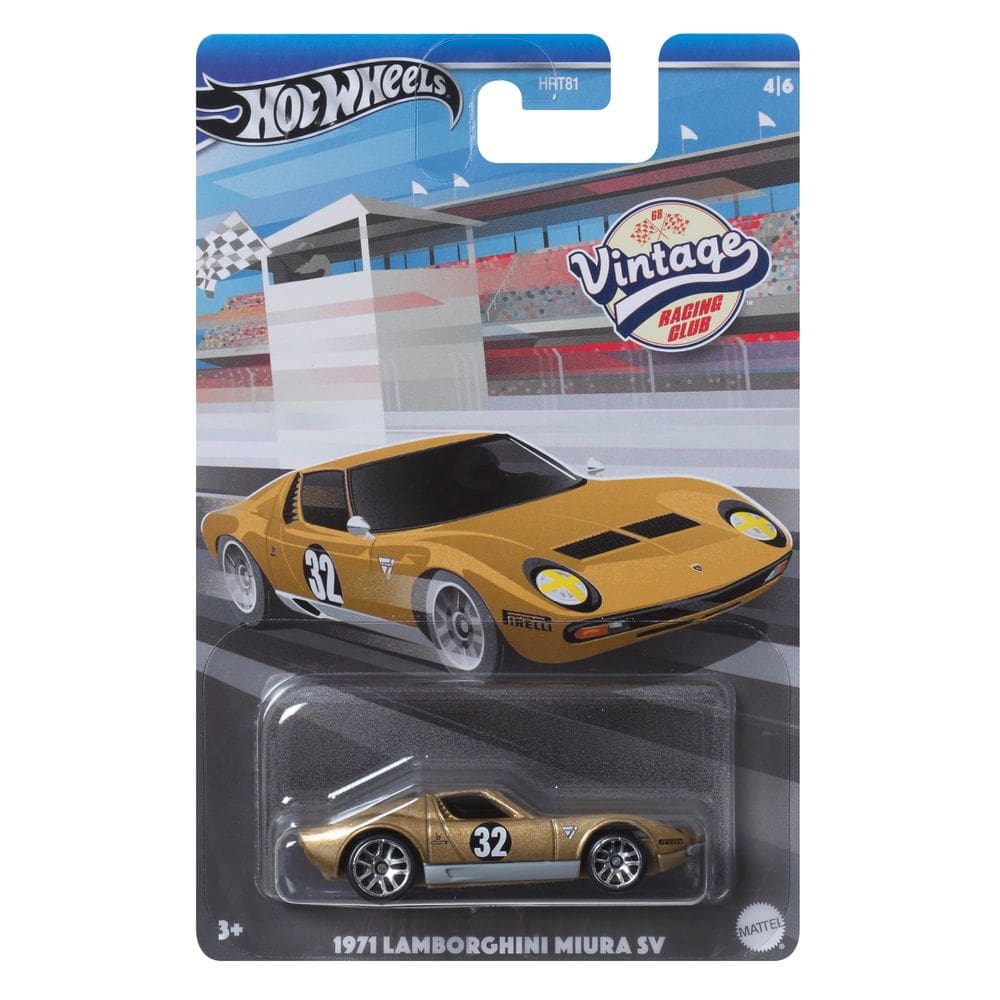 Carro fundido Hot Wheels 1971 Lamborghini Miura SV Gold 1:64