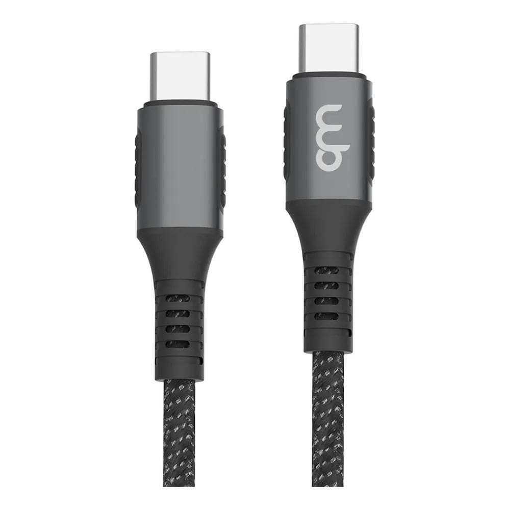 2X Cabo Turbo Usb-C 100W Wb 2 Metros Nylon Trançado Compatív