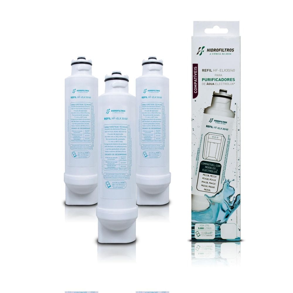 MP - Kit 3 Refil Hidrofiltros Compati vel Ele