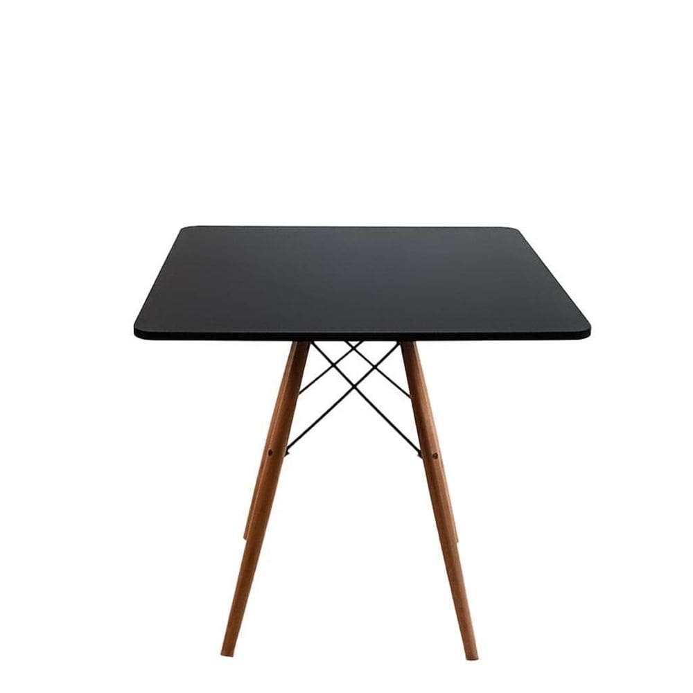 Mesa Jantar Quadrada Eiffel 90X90 Cm Preto Mdf Charles Eames