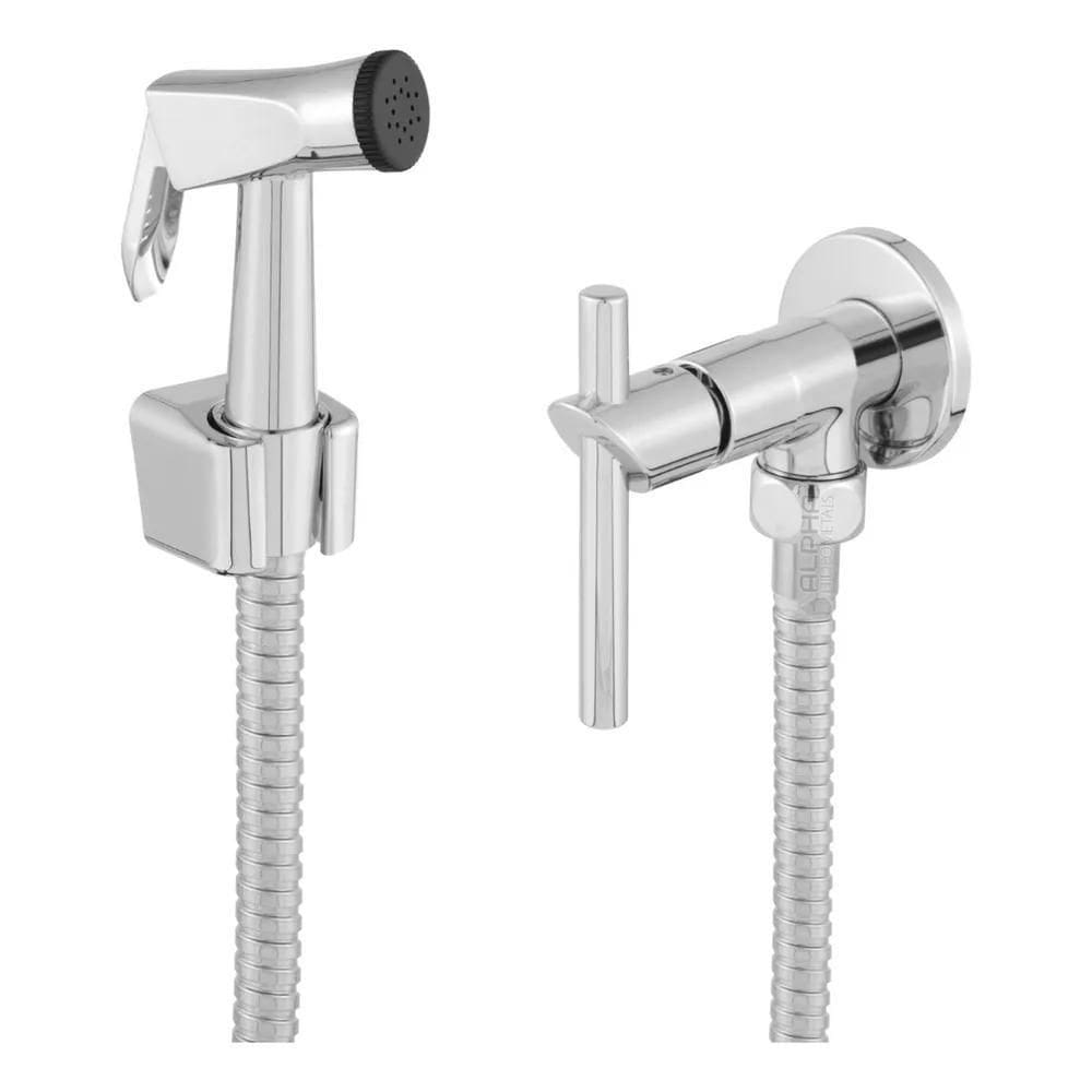 Ducha Higiênica Luxo Completa Banheiro Metal Cromado Volta