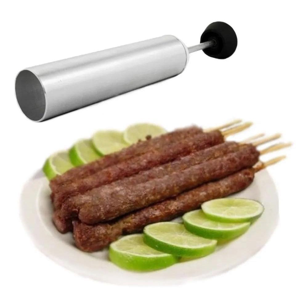 2X Espeto Modelador Kafta Carne Moida Churrasco Forma Alumín
