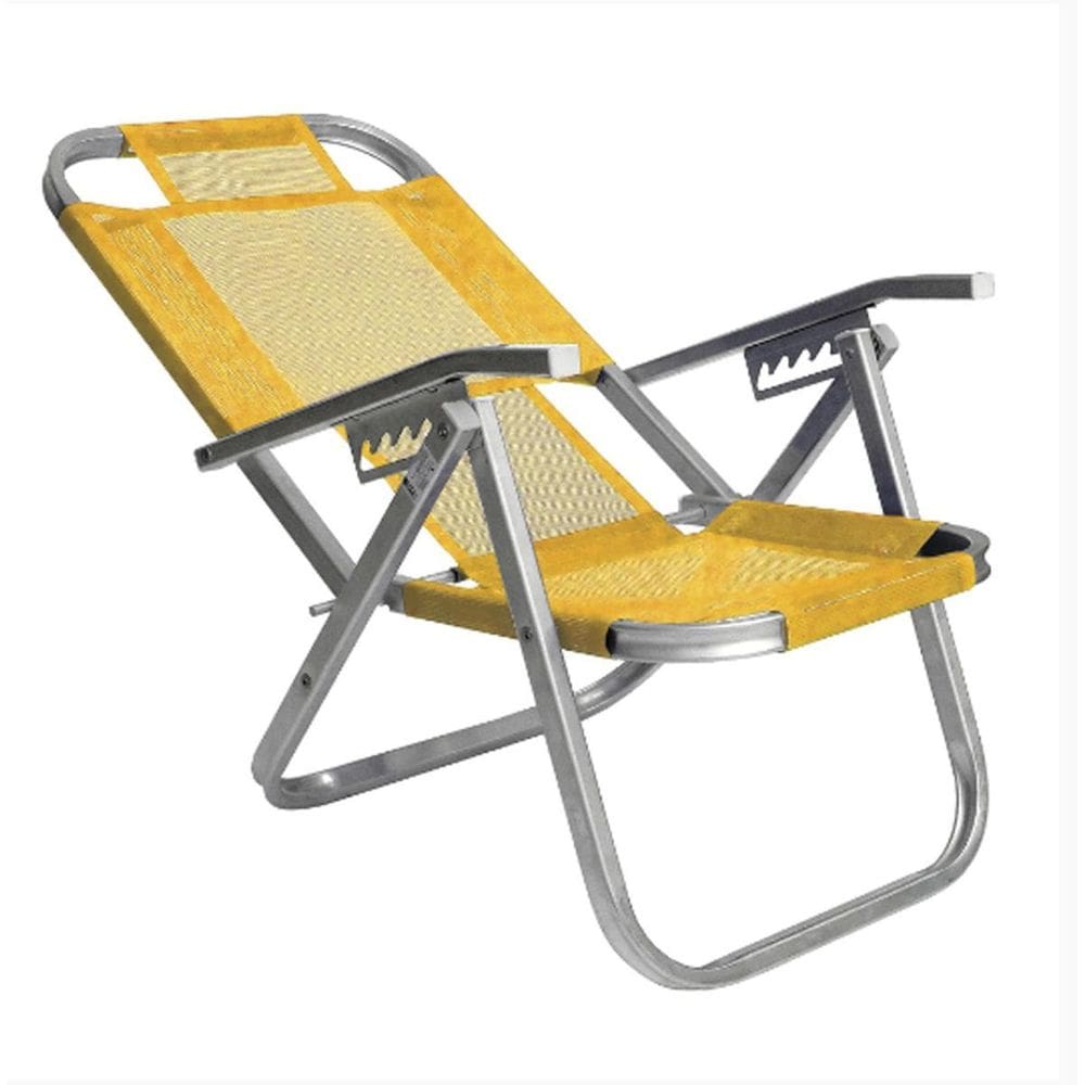Cadeira De Praia Reclinável Ipanema Amarela Cad0397 Botafogo