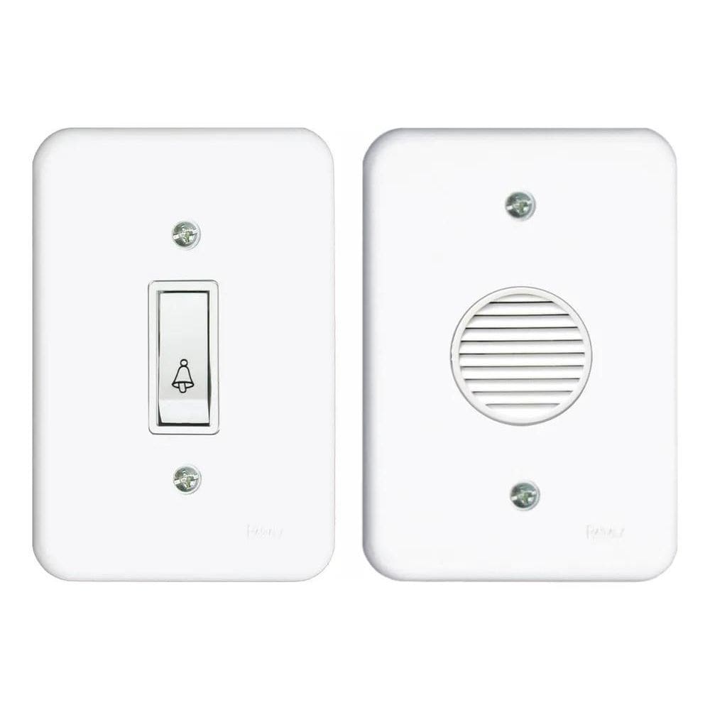 2X Campainha Cigarra + 1 Tecla Campainha Pollar Radial