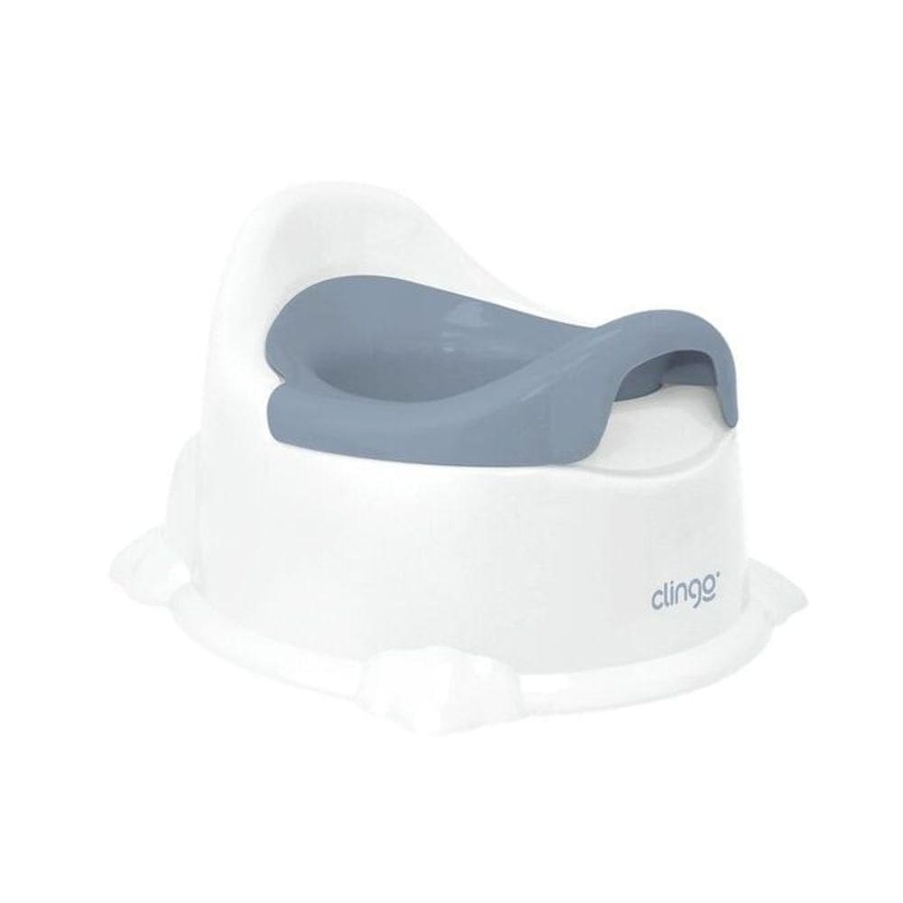 Troninho Infantil Potty Clingo Branco E Rosa Antirrespingo