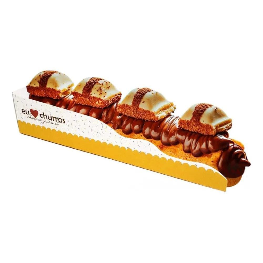 2X Caixinha, Embalagem Para Churros Gourmet - 100Un