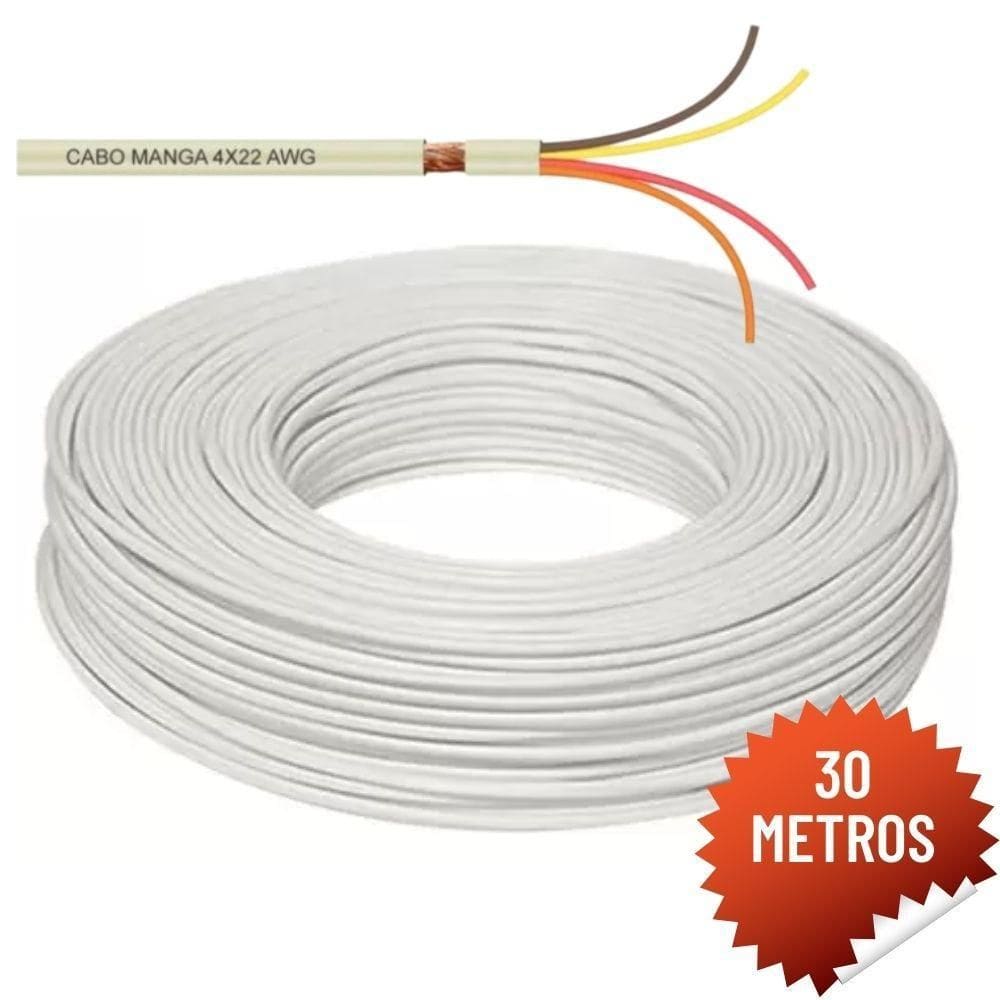 Cabo Manga 4 Vias 22 Awg Iluminação Led Rgb - 30 Metros