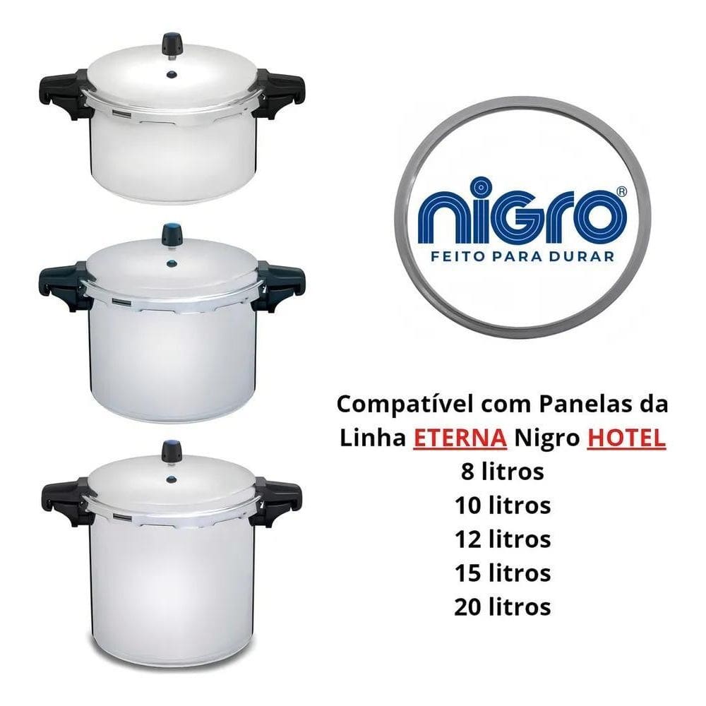 2X Borracha Panela De Pressão Industrial Nigro 12-15-20 Litr
