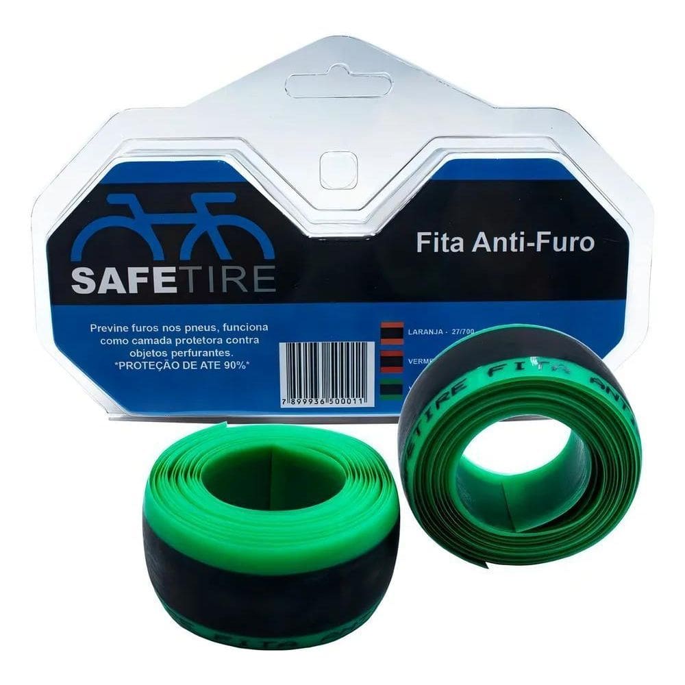 2X Fita Anti-Furo Verde Pneu Aro 26/27.5/29 Safetire 35Mm