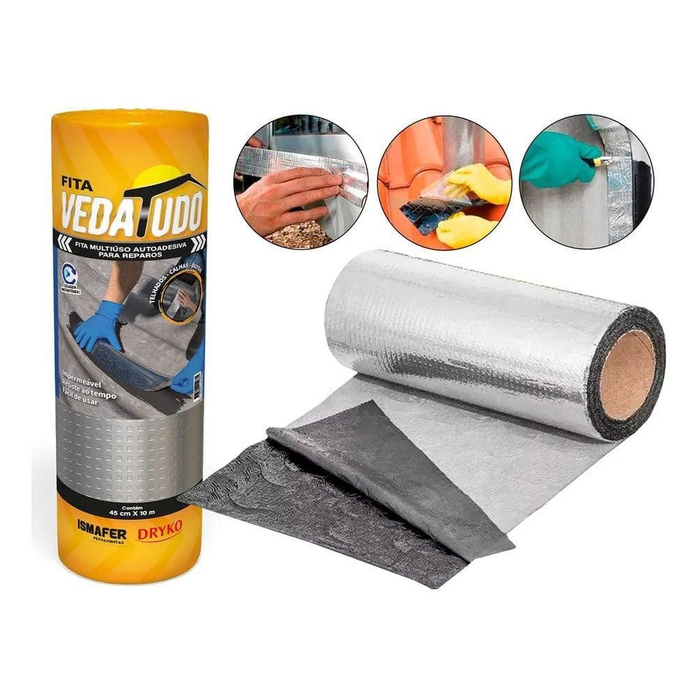 2X Manta Asfáltica Auto Adesiva Aluminizada 45Cm X 10M Vedat