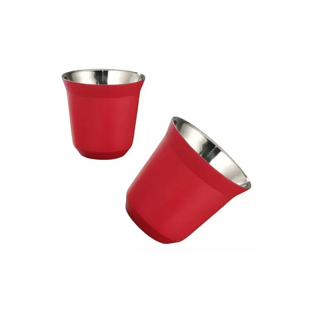 Kit 4Un Copos 90Ml Café Espresso Pixie Inox Parede Dupla