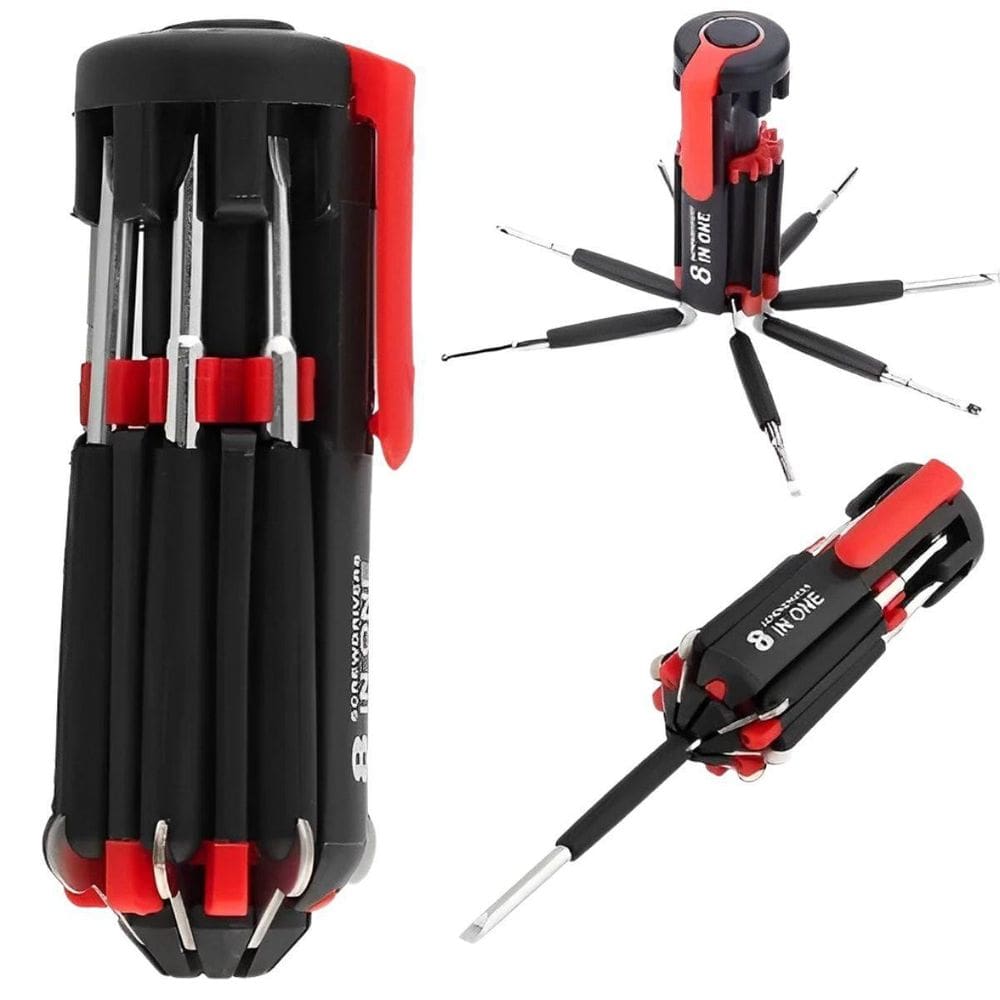 Kit Chave De Fenda Multiuso 8 Em 1 Com Lanterna