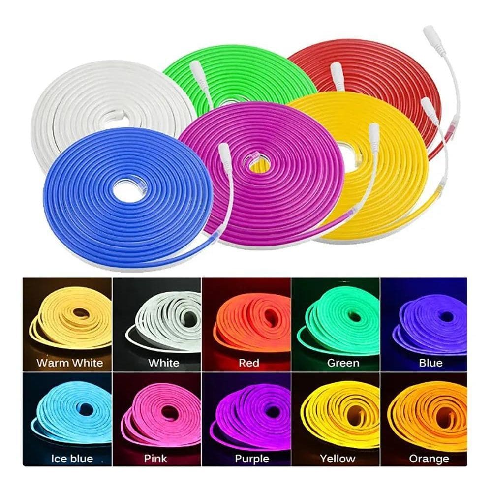 2X Fita Led Neon 5M Mangueira Corte2,5Cm Alto Brilho + Fonte