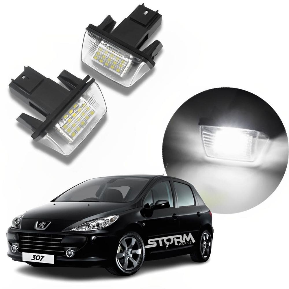 Par Kit 2 Luz De Placa Super Led Lanterna Para Peugeot 307