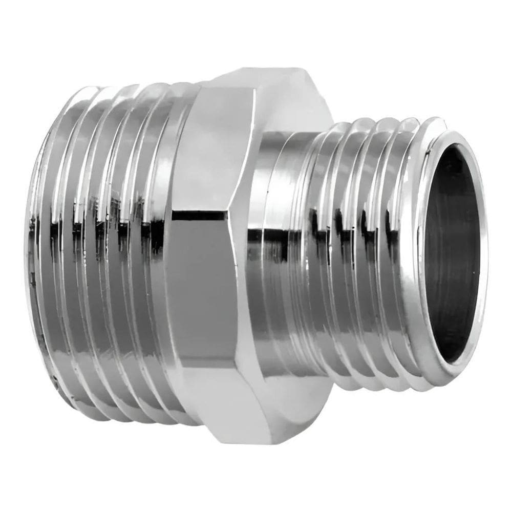 2X Niple De Redução Metal 1/2 X 3/4 Cromado Rosca Externa