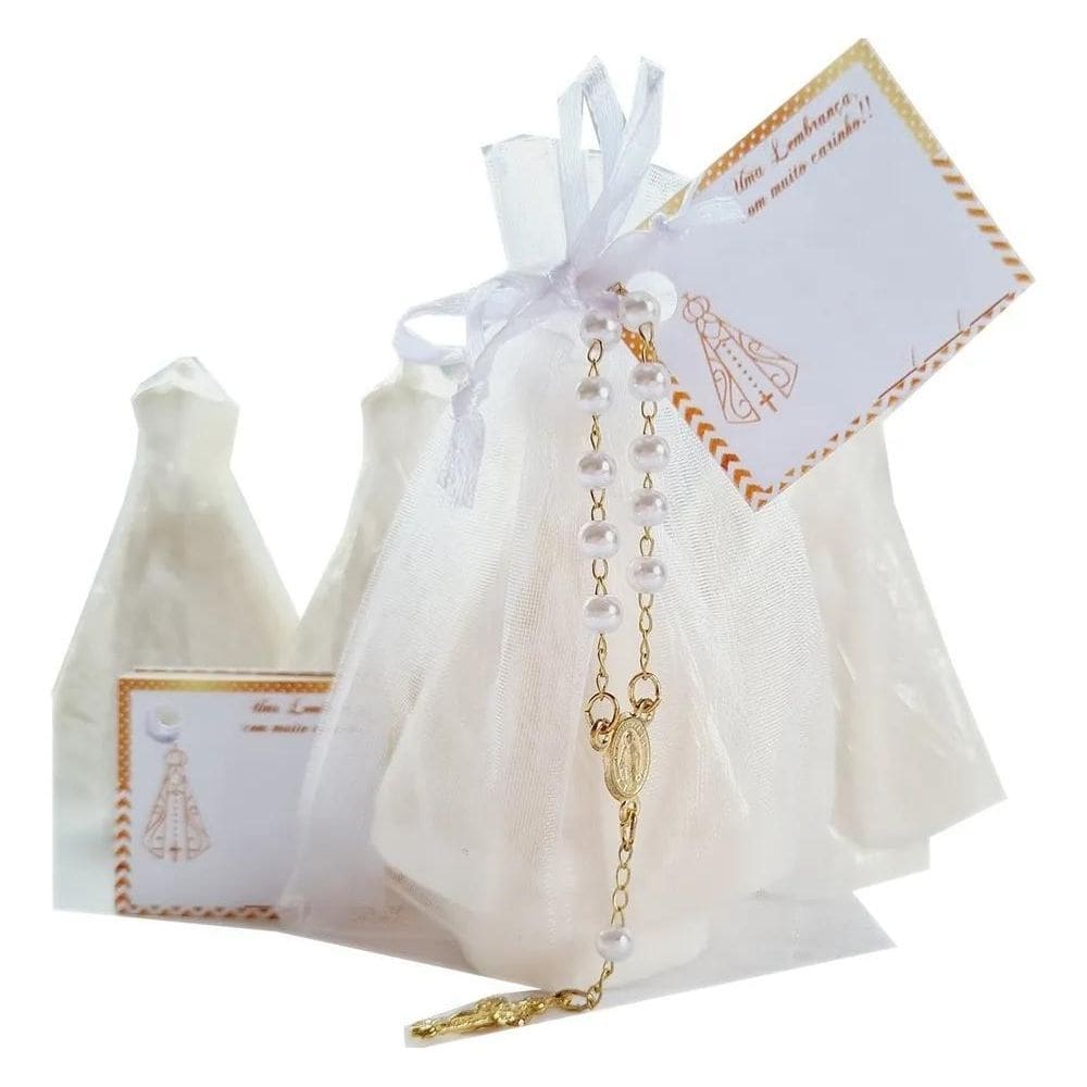 2X Kit 10 Sabonete Nossa Senhora Lembrancinhas Terço