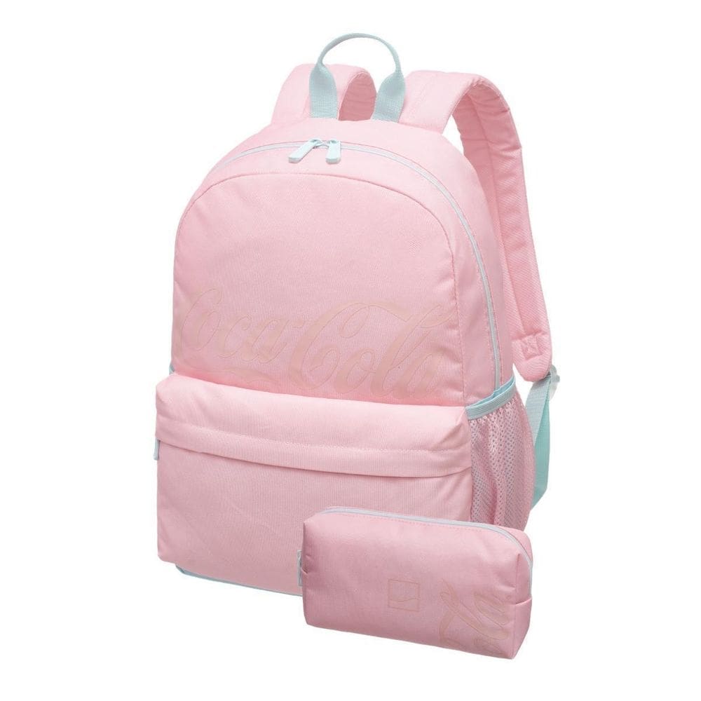 Kit Mochila Costas Coca Cola Soft Escolar Juvenil Com Estojo