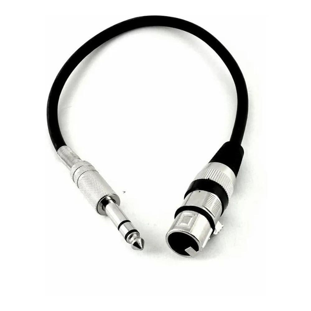 2X Adaptador Xlr Fêmea X P10 Stereo 20 Cm