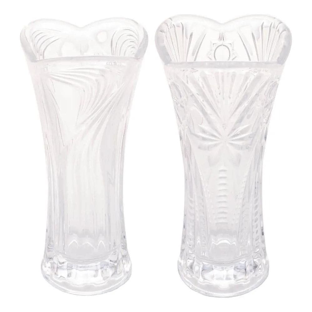 2X Kit 2 Vasos De Vidro Lyor 7,5X17Cm Jarro De Flor