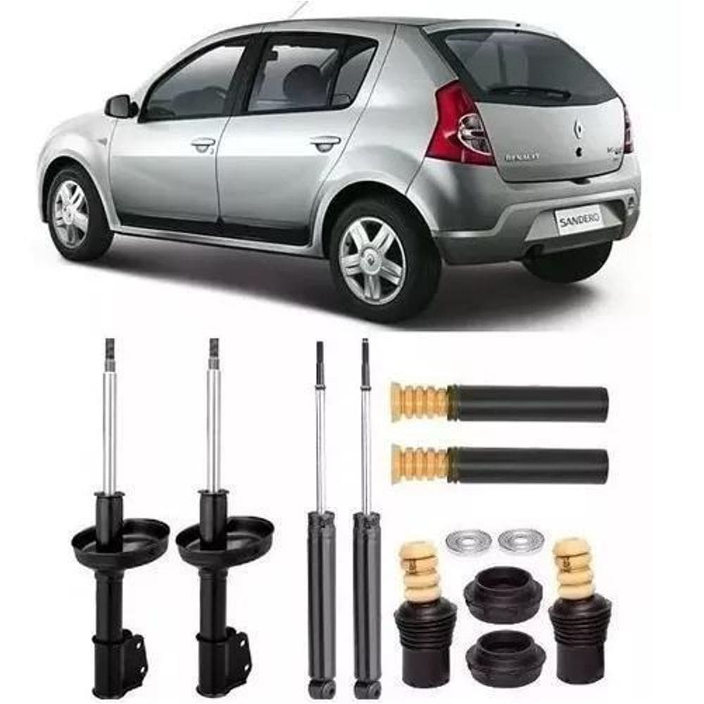 4 Amortecedor+ Kit Suspensão Renault Sandero 2012