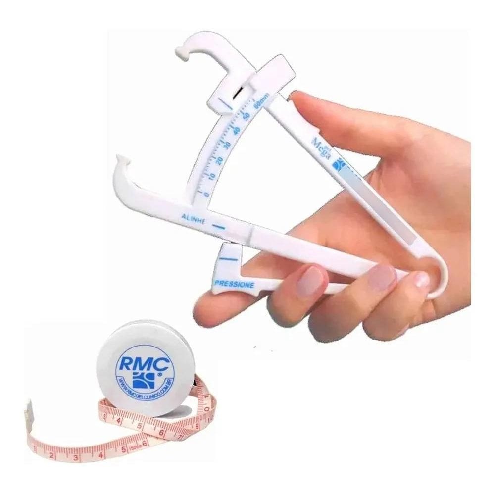 2X Adipometro + Fita Metrica 1,5Mt. Para Medição Corporal Rm