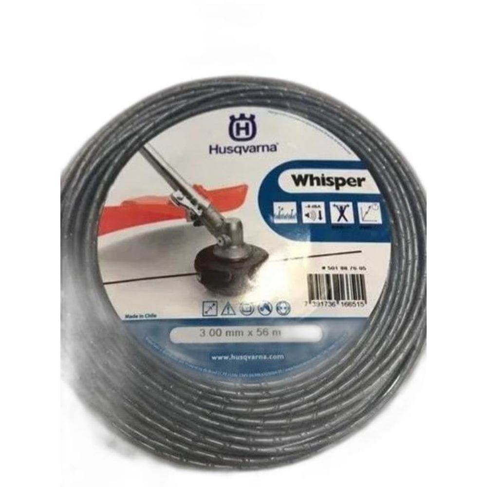 Fio de Nailon Husqvarna Whisper 3,0mm 56m - Vermelho