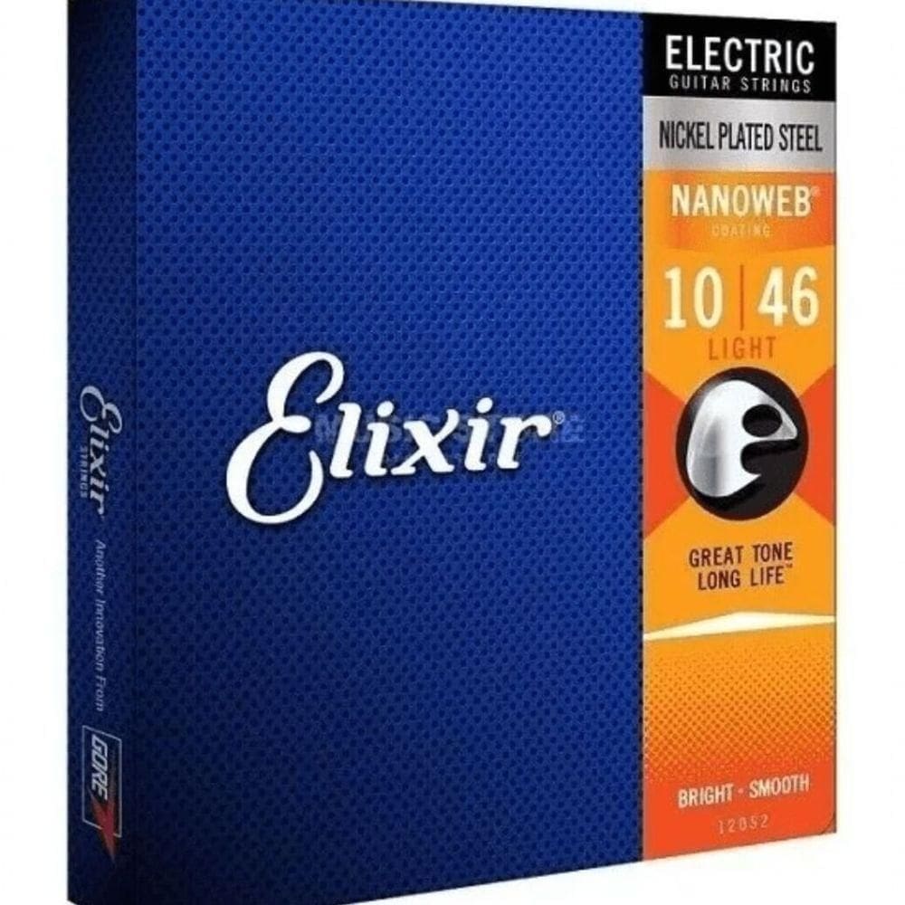 Encordoamento Para Guitarra .009 Nanoweb 12027 Custom Light Elixir