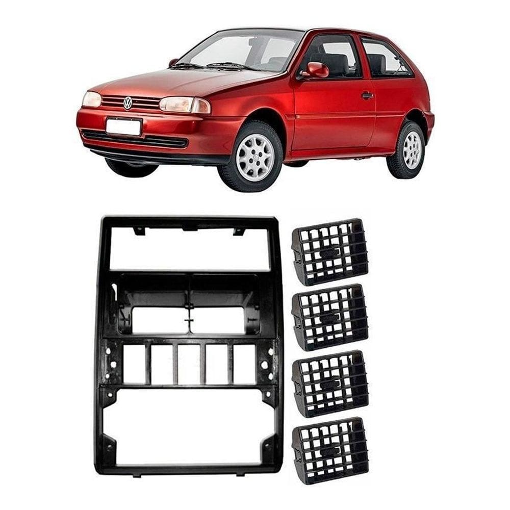 Kit Com 1 Moldura Painel + 4 Difusor Ar Gol G2 Bola 97 98 99