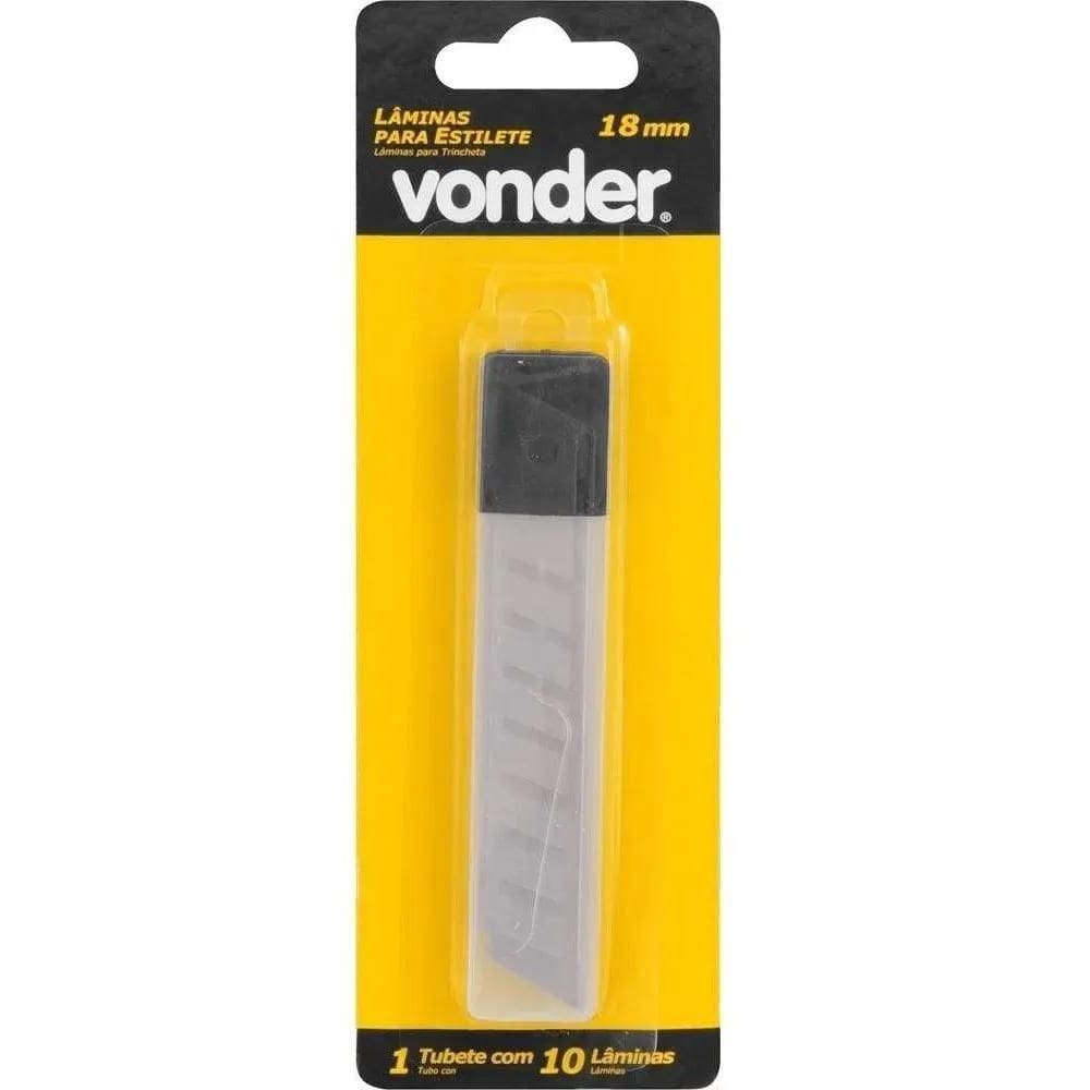 Kit Lamina Para Estilete 18Mm Blister Com 10 Unidades Vonder