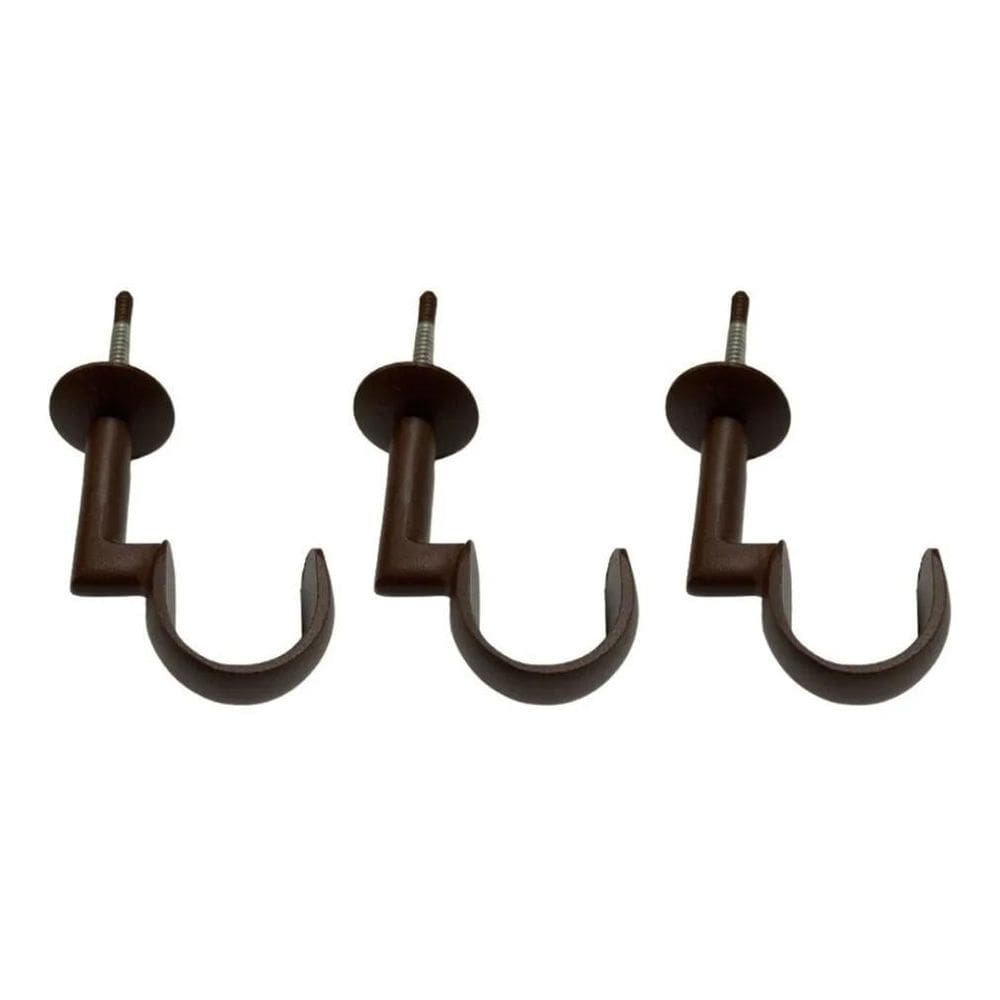 2X Kit 3 Suportes Teto Para Varão Cortina 28Mm