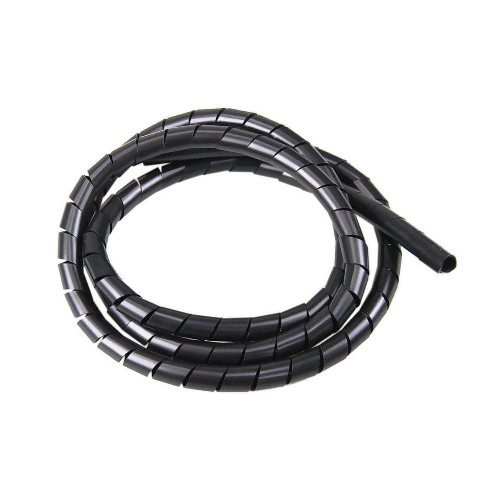 Organizador Fios Cabos 10Mm Espiral Flexível 25 Metros Preto